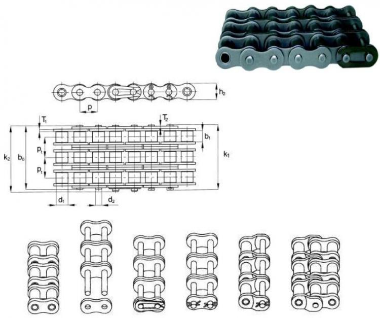 Standard Roller Chains Type B - three row